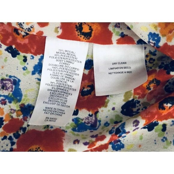 Rachel Rachel Roy Ruched Blue Jacket Floral Lining Size 2 Womens - Picture 7 of 7